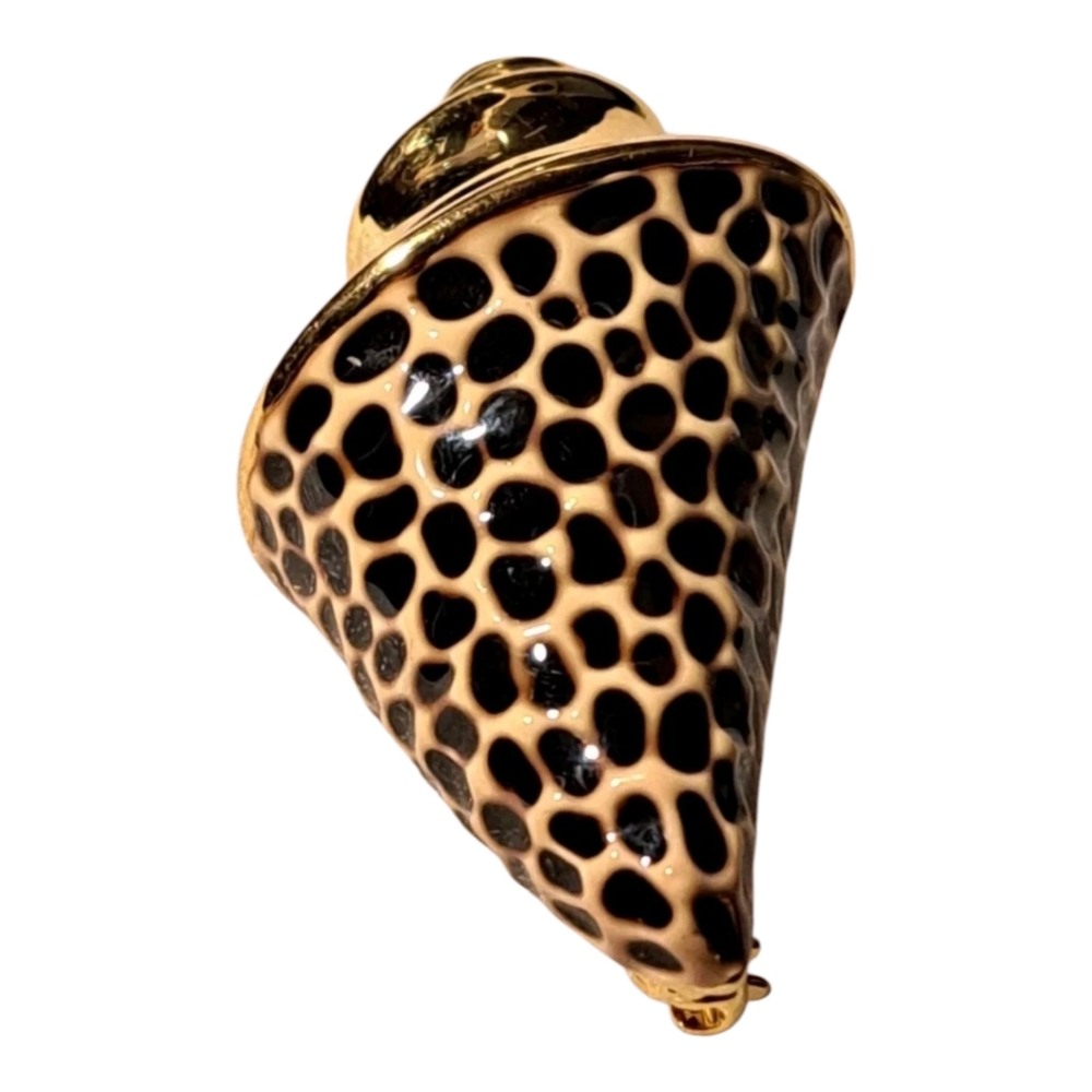 Kenneth Jay Lane KJL Seashell Brooch Pin